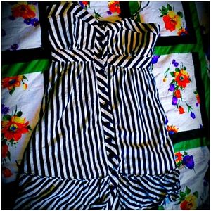 Blue and White Striped Button-Up Dress!!